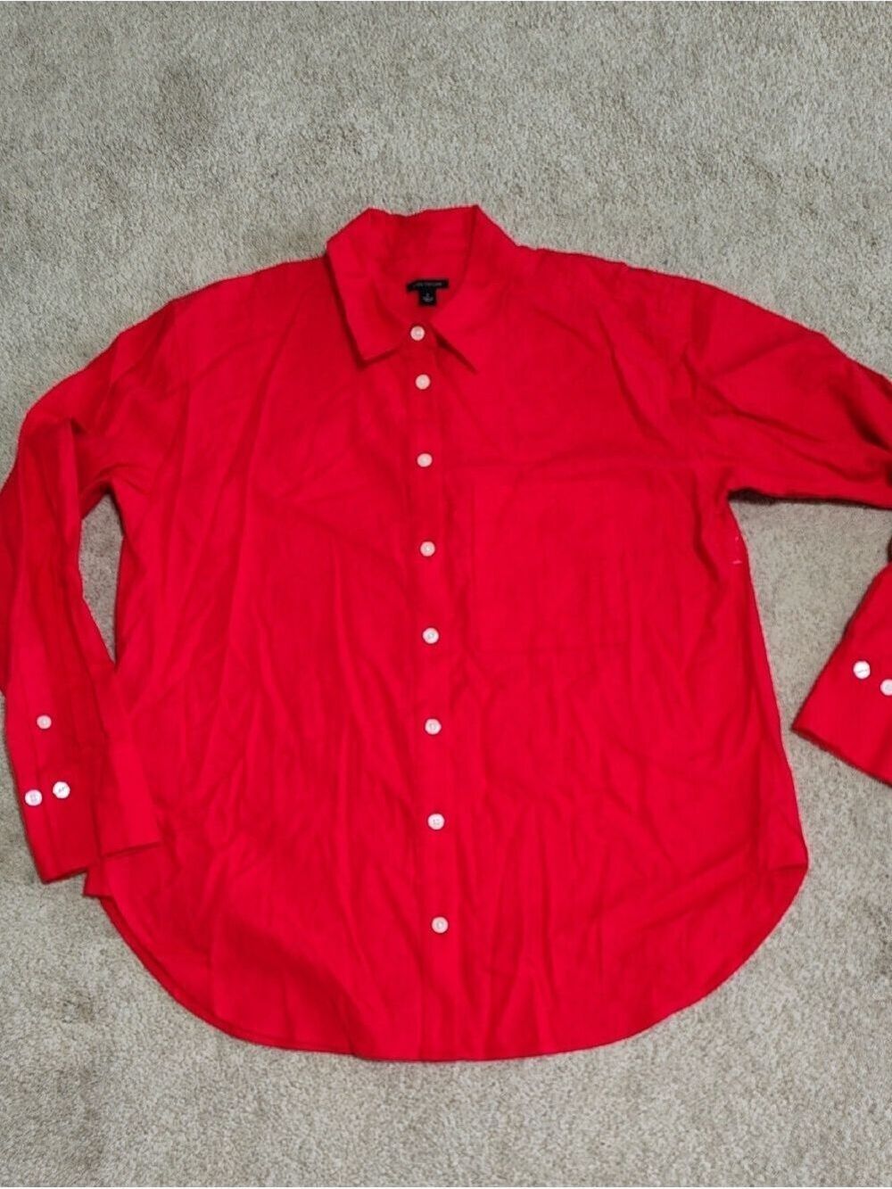 Ann Taylor Red Button-Down Women's Shirt